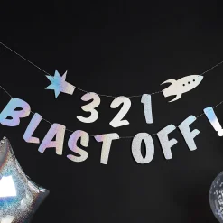 Clearance 3 2 1 Blast Off Card Banner Banners & Bunting|Birthday Party