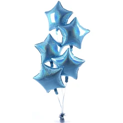 Online 5 Baby Blue Stars Balloon Bouquet - DELIVERED INFLATED! Gender Reveal Party|Baby Shower Party