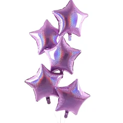 Card Factory 5 Baby Pink Stars Balloon Bouquet - DELIVERED INFLATED!