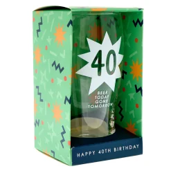 Best 40 Beer Today Gone Tomorrow Pint Glass 40Th Birthday|Glassware