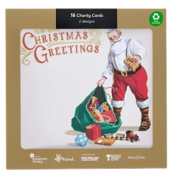 Card Factory 16 Charity Christmas Cards - Classic Santa (2 Designs)