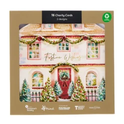 Card Factory 16 Charity Christmas Cards - Homes & Shops (2 Designs)