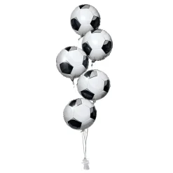 New 5 Foil Footballs Balloon Bouquet - DELIVERED INFLATED! Kids Birthday Party|Balloons For Kids