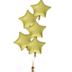 Card Factory 5 Gold Stars Stars Balloon Bouquet - DELIVERED INFLATED!
