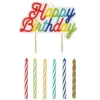 Best 12 Multicoloured Cake Candles & Large Happy Birthday Candle Pack Cake Candles|Birthday Party