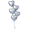 Card Factory 5 Satin Silver Hearts Balloon Bouquet - DELIVERED INFLATED!