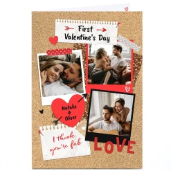 Card Factory A4 Photo First Valentine's Day Card - I Think You're Fab