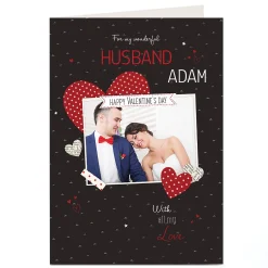 Sale A4 Photo Valentine's Day Card - With All My Love Husband Photo