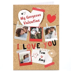 Outlet A4 Photo Valentine's Day Card - I Love You Gorgeous Photo