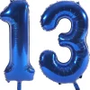 Online Age 13 Giant Foil Helium Numeral Balloons - Blue (deflated) Balloons For Him|Character Balloons