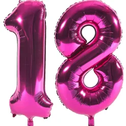 Card Factory Age 18 Giant Foil Helium Numeral Balloons - Pink (deflated)