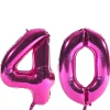New Age 40 Giant Foil helium Numeral Balloons - Pink (deflated) 40Th Birthday|Balloons For Her