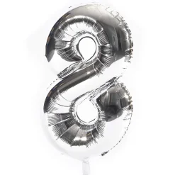 Card Factory Age 80 Giant Foil Helium Numeral Balloons - Silver (deflated)