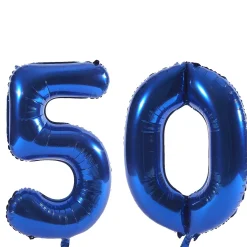 Card Factory Age 50 Giant Foil Helium Numeral Balloons - Blue (deflated)