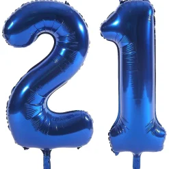 Online Age 21 Giant Foil Helium Numeral Balloons - Blue (deflated) 21St Birthday|Balloons For Him