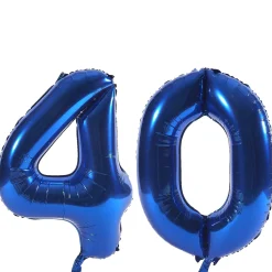 Card Factory Age 40 Giant Foil Helium Numeral Balloons - Blue (deflated)