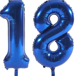 New Age 18 Giant Foil Helium Numeral Balloons - Blue (deflated) 18Th Birthday|Balloons For Him