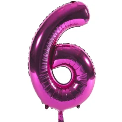 Card Factory Age 16 Giant Foil Helium Numeral Balloons - Pink (deflated)
