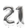 New Age 21 Giant Foil Helium Numeral Balloons - Silver (deflated) 21St Birthday|Balloons For Him