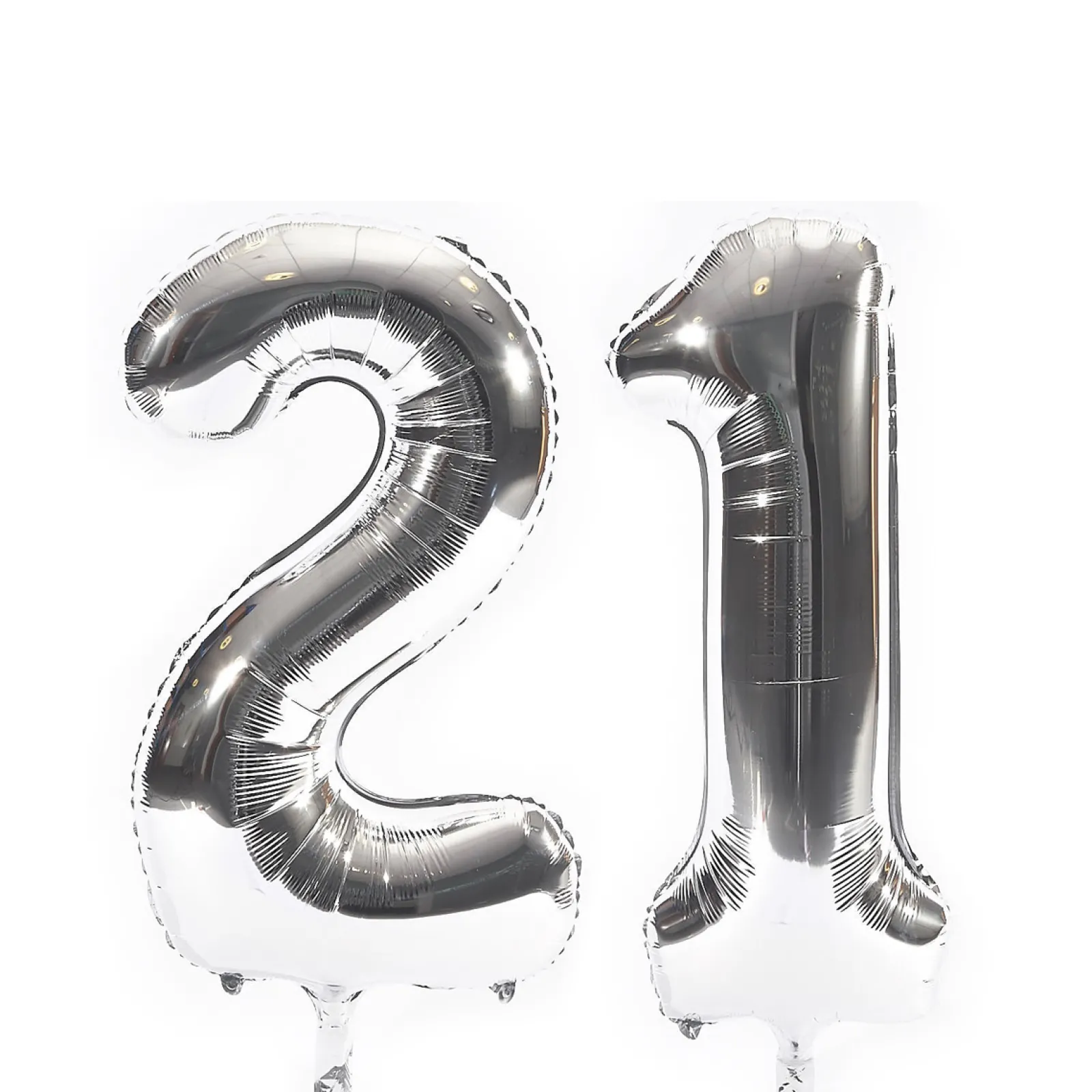 New Age 21 Giant Foil Helium Numeral Balloons - Silver (deflated) 21St Birthday|Balloons For Him