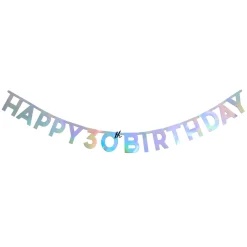 Card Factory Age 30 Letter Banner Black & Silver