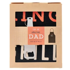 Card Factory Amazing Dad King Of The Grill Apron & Keyring Gift Set