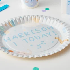 Card Factory Baby Blue Personalised Party Plate