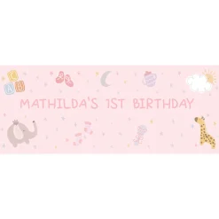 New Baby Pink Personalised Party Banner Personalised Party|Banners & Bunting