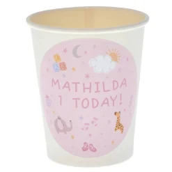 Card Factory Baby Pink Personalised Party Cup