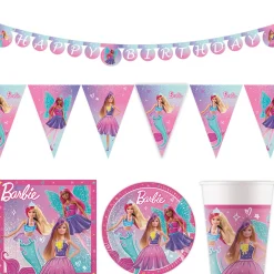 Clearance Barbie Birthday Party Tableware & Decorations Bundle - 16 Guests Tableware|Birthday Party