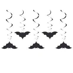 Hot Bat Swirl Decorations - Pack of 5 Halloween Party
