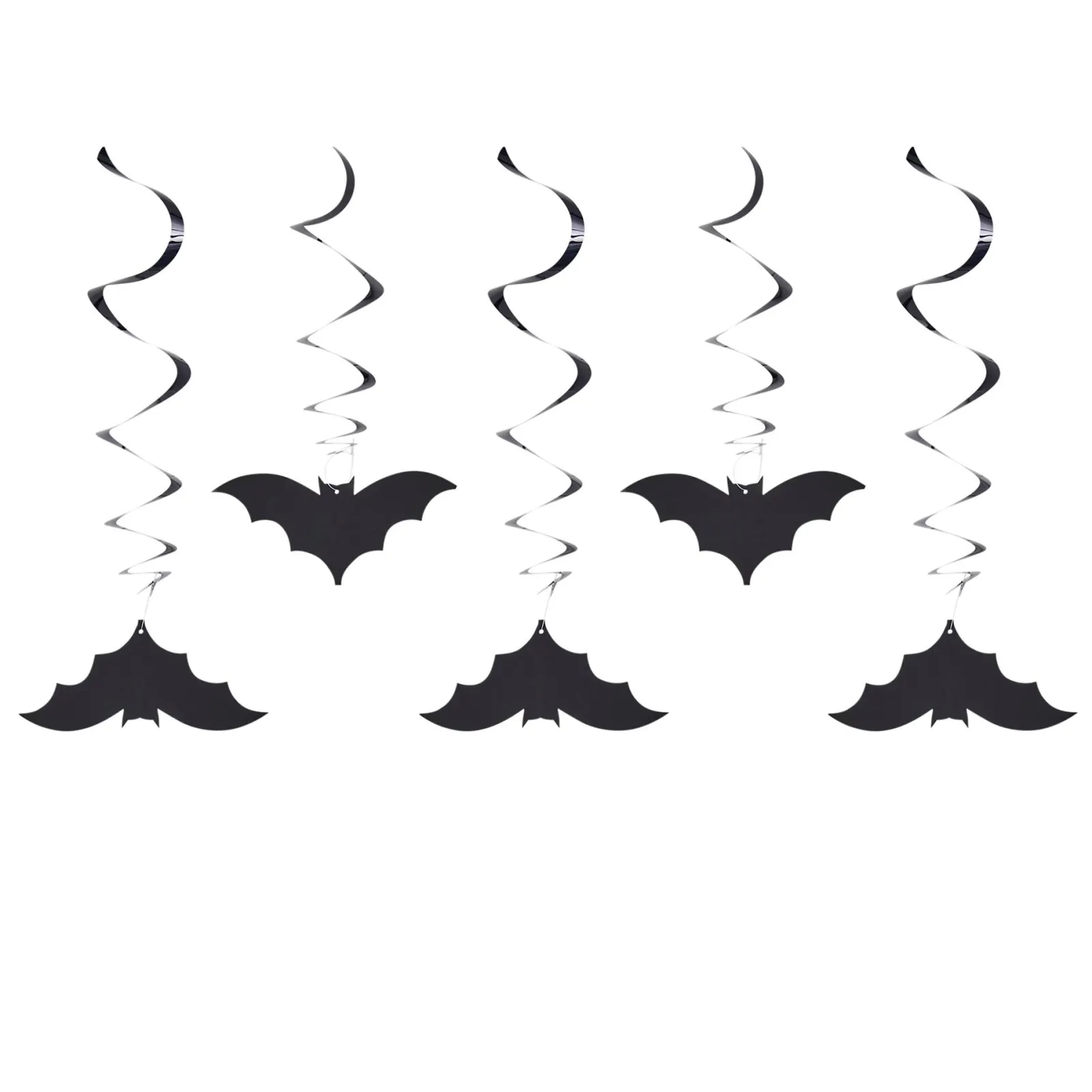 Hot Bat Swirl Decorations - Pack of 5 Halloween Party