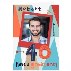 BOY Card Factory Bev Hopwood 40th Birthday Photo Card - Have a great one!