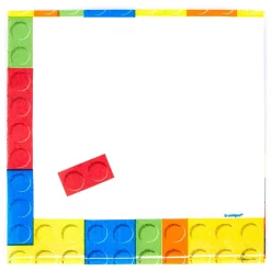 Card Factory Birthday Building Blocks Party Tableware & Decoration Bundle - 16 Guests