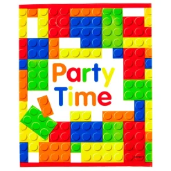 Card Factory Birthday Building Blocks Party Tableware & Decoration Bundle - 16 Guests