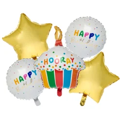Kids Card Factory Birthday Cake Balloon Bouquet - 5 Balloons