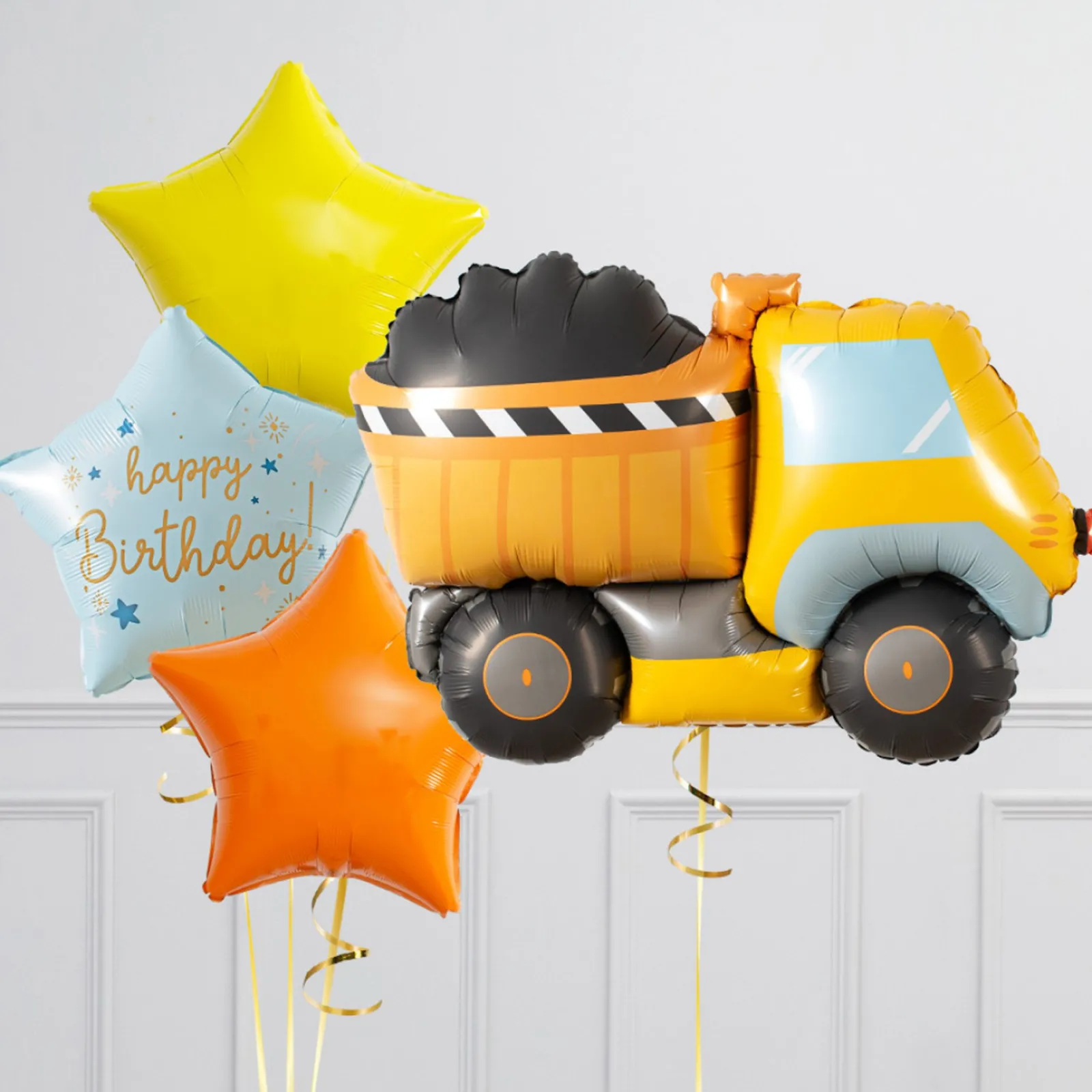 Online Birthday Dumper Truck Supershape & Foil Balloon Package - Delivered Inflated! Kids Balloons For Kids|Personalised & Photo Balloons