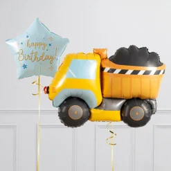 Online Birthday Dumper Truck Supershape & Foil Balloon Package - Delivered Inflated! Kids Balloons For Kids|Personalised & Photo Balloons