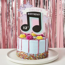 Card Factory Birthday Musical Note Customisable Card Cake Topper