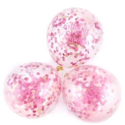 Birthday Princess Pink Confetti Balloons - Pack Of 6 Kids Birthday Party|Balloons For Kids