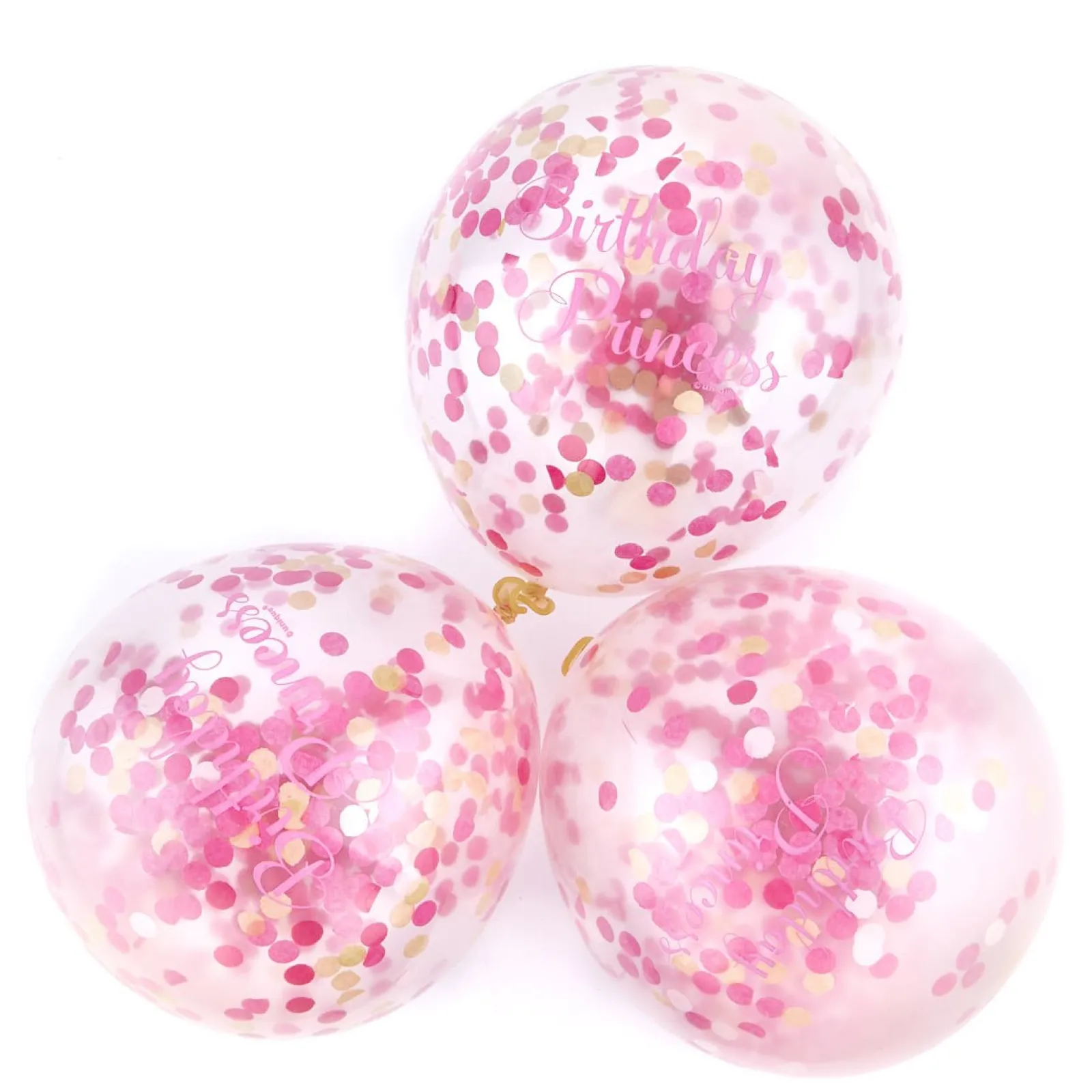 Birthday Princess Pink Confetti Balloons - Pack Of 6 Kids Birthday Party|Balloons For Kids