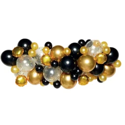 Kids Card Factory Black & Gold Latex & Foil Balloon Arch Kit