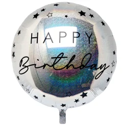 Kids Card Factory Black & Silver Happy Birthday 31-Inch Foil Helium Balloon