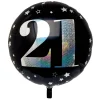 Card Factory Black & Silver 21st Birthday 31-Inch Foil Helium Balloon