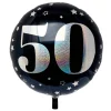 Card Factory Black & Silver 50th Birthday 31-Inch Foil Helium Balloon