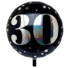 Card Factory Black & Silver 30th Birthday 31-Inch Foil Helium Balloon