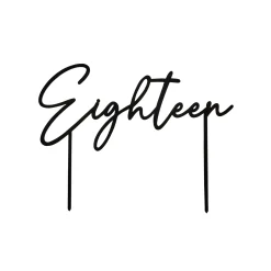 Card Factory Black Eighteen Acrylic Cake Topper