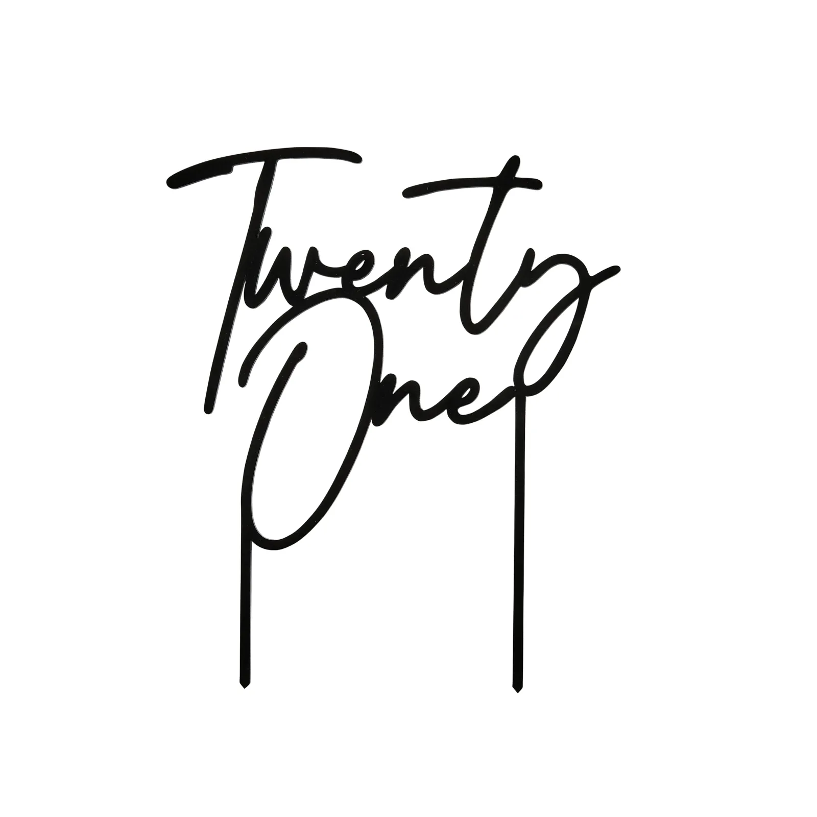 Card Factory Black Twenty One Acrylic Cake Topper