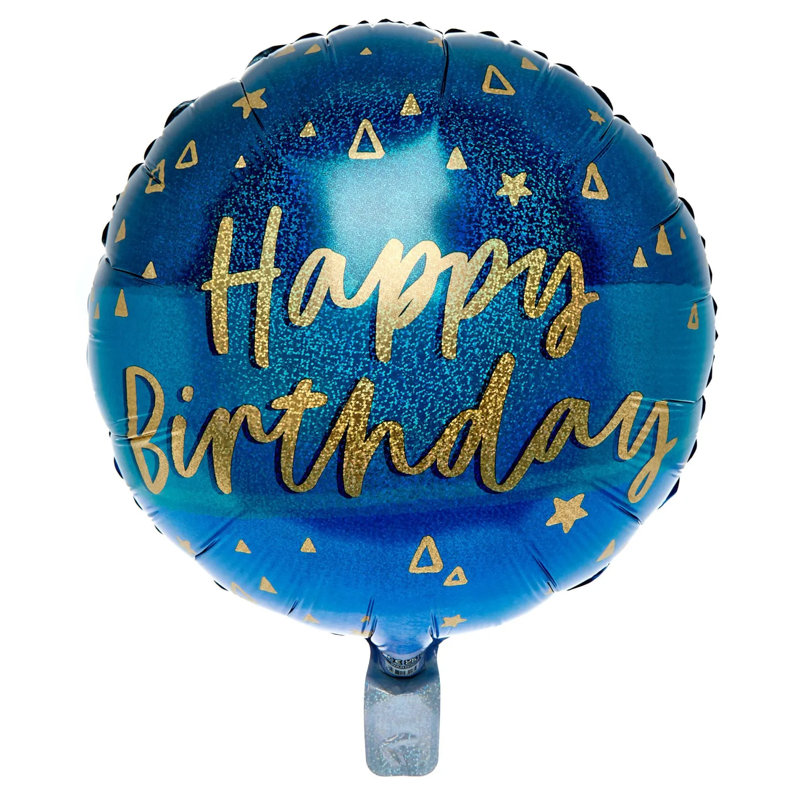 Card Factory Blue & Gold Happy Birthday Balloon Bouquet - DELIVERED INFLATED!