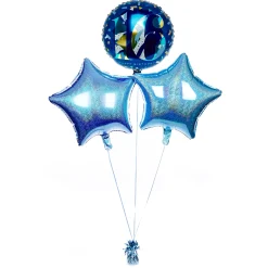 Card Factory Blue & Gold 16th Birthday Balloon Bouquet - DELIVERED INFLATED!